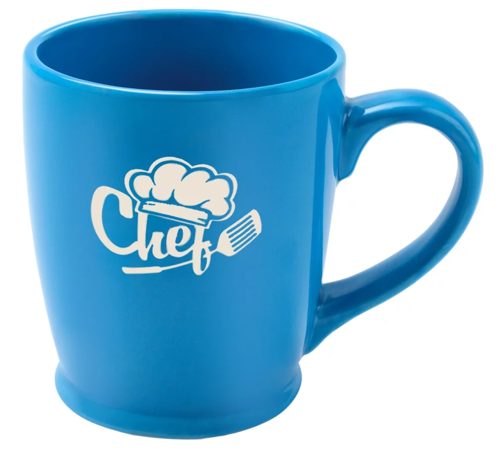 Kona 16oz blue mug- Etched