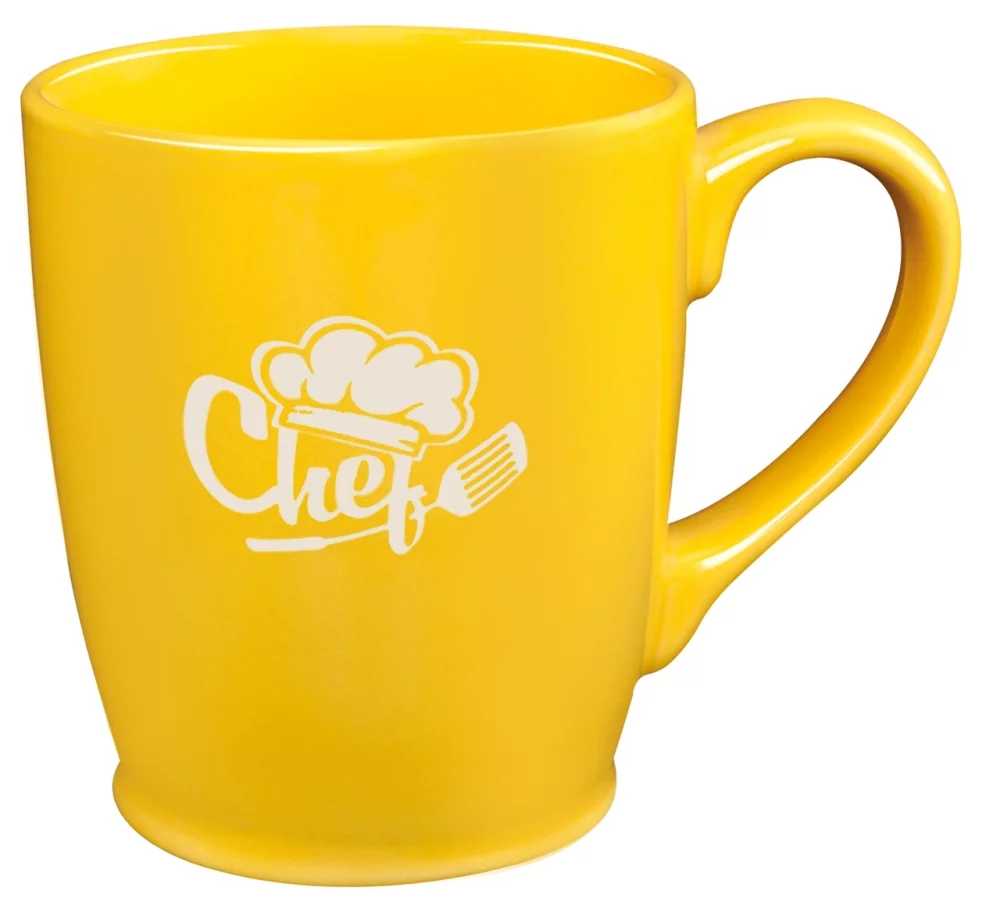 Kona 16oz yellow mug - Etched