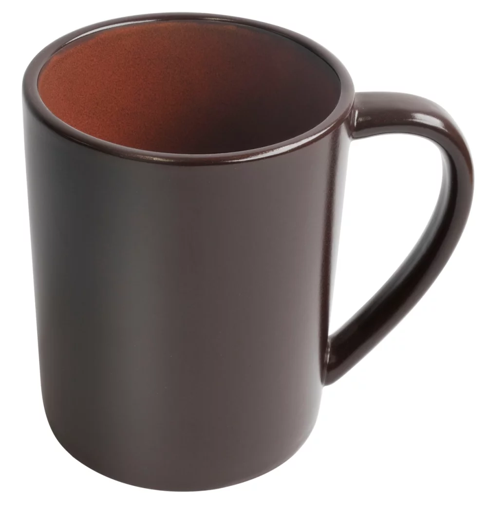 Tasse bicolore marron/rouge de 17 oz "Au Chocolat" - Gravée