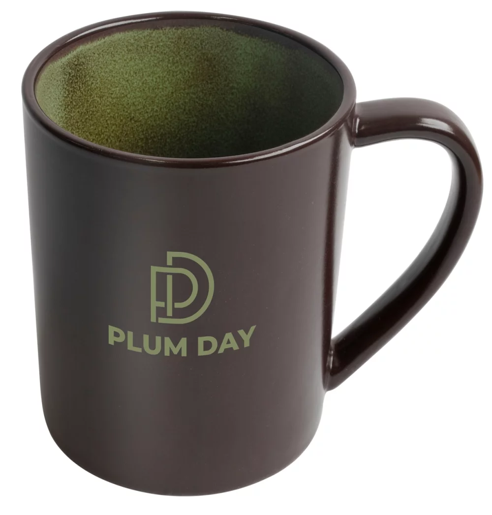 Au Chocolat 17oz 2tone brown/green mug