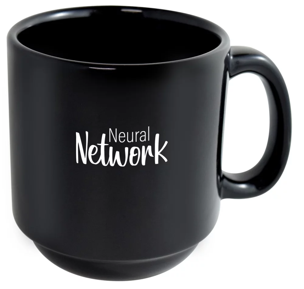 MacKenzie 12oz black stackable mug