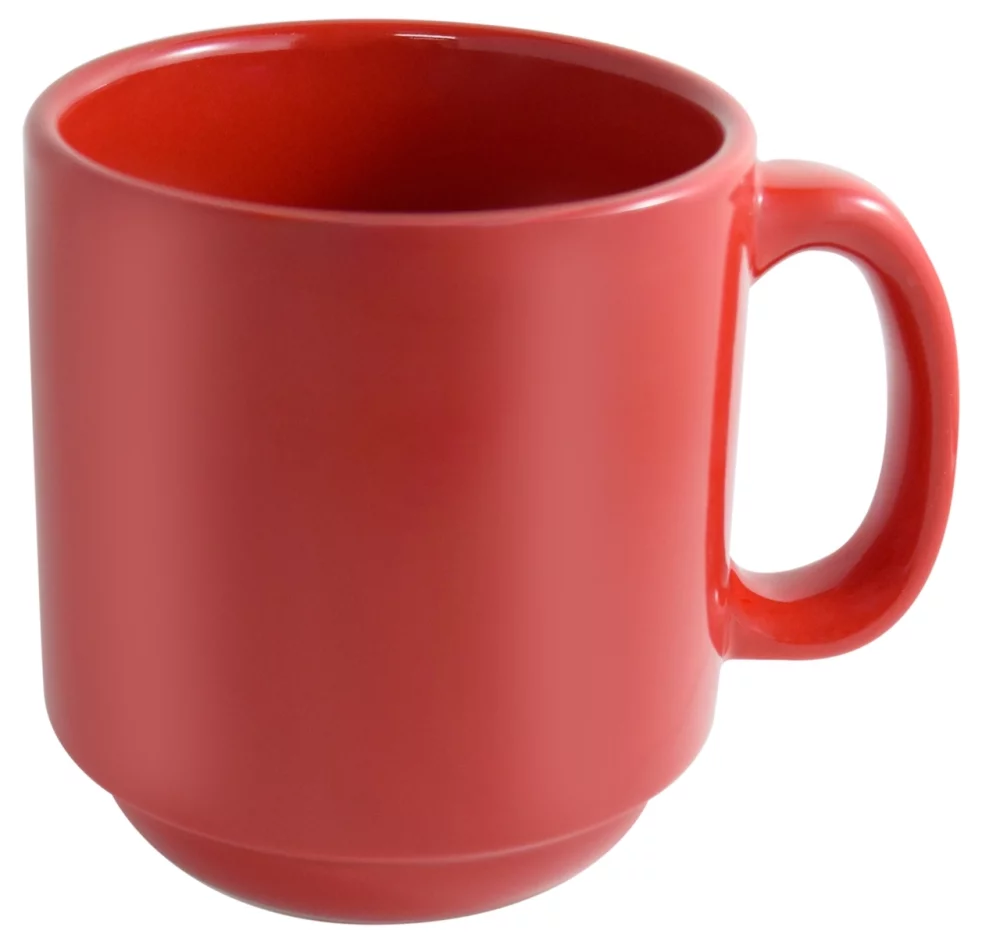 MacKenzie 12oz red stackable mug