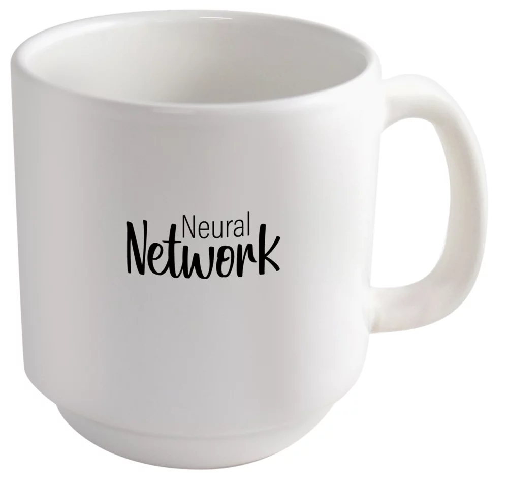 MacKenzie 12oz white stackable mug