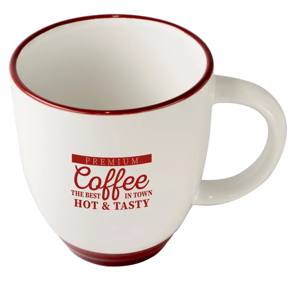Tasse blanche/bordeaux Halo 14 oz