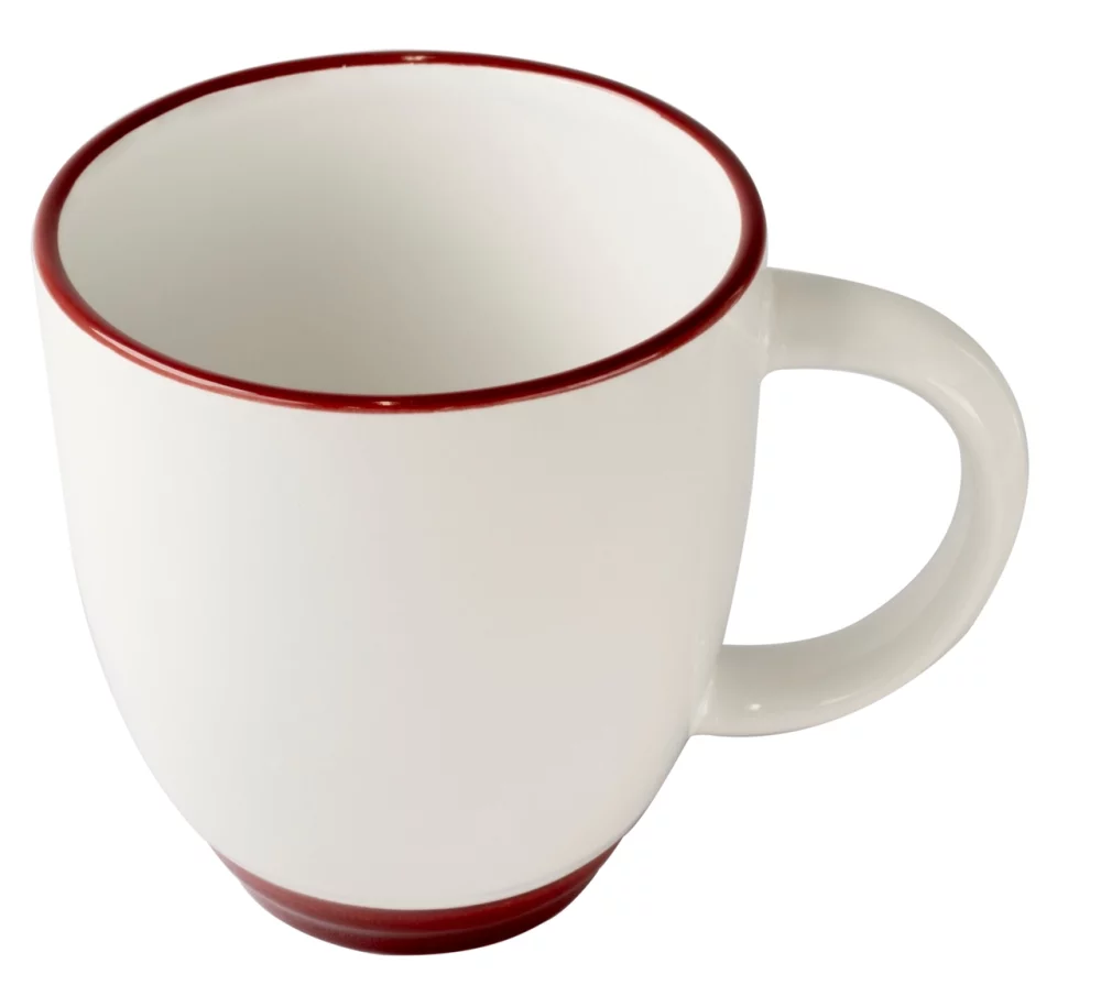 Tasse blanche/bordeaux Halo 14 oz