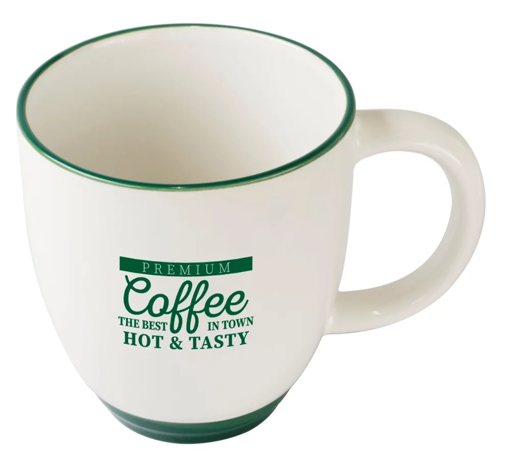 Tasse blanche/verte Halo 14 oz