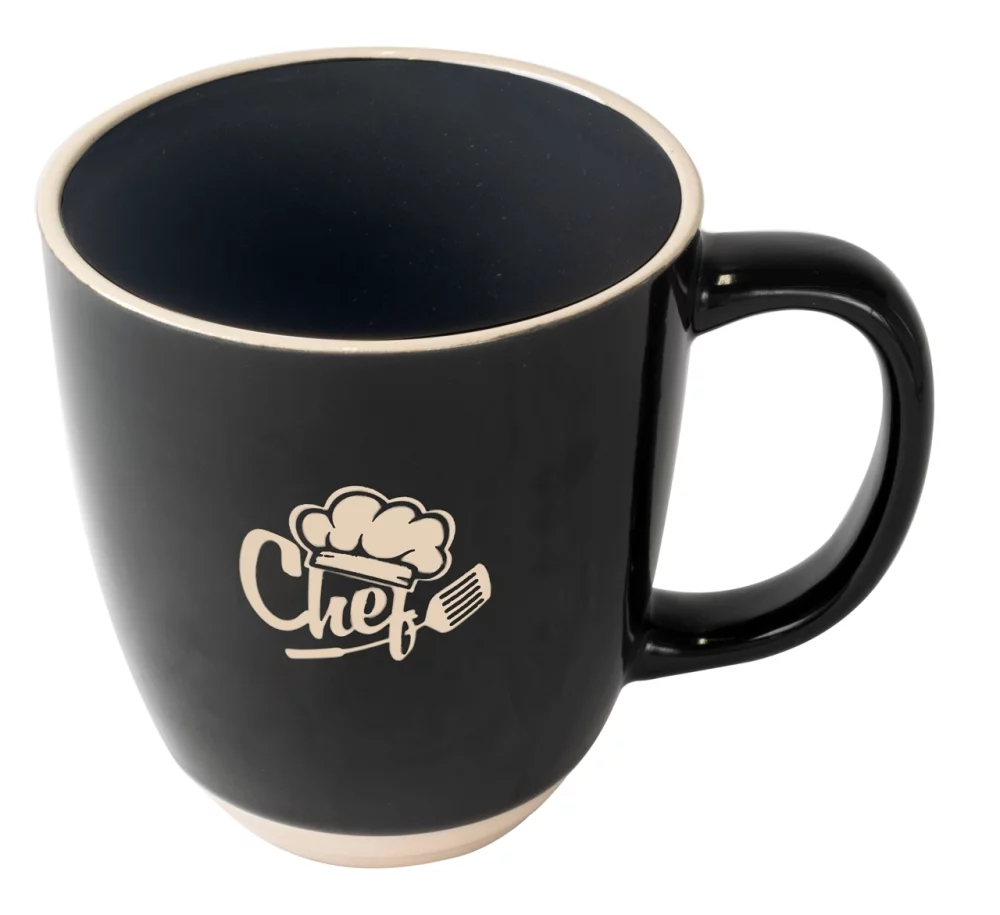 Tasse noire de 14 oz de style victorien - gravée