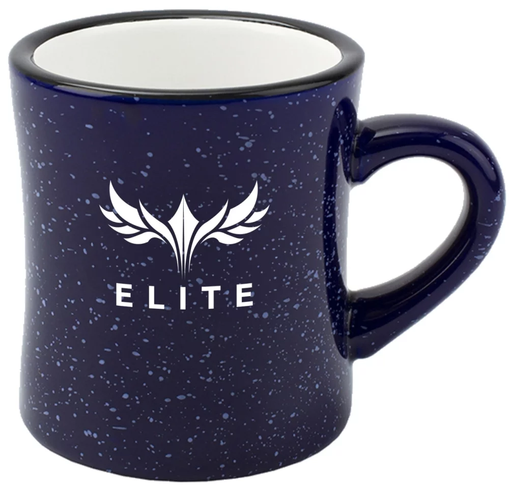 Diner 10oz speckled cobalt exterior/white interior mug vitrified