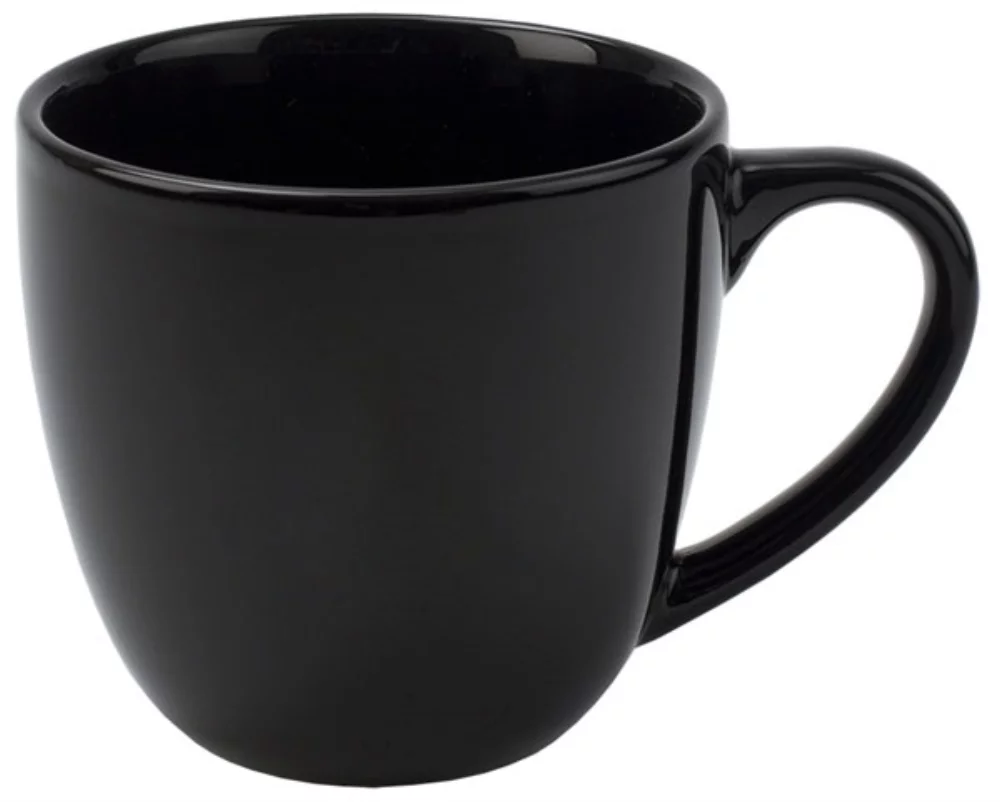 Cappuccino 16oz black mug vitrified - Etched
