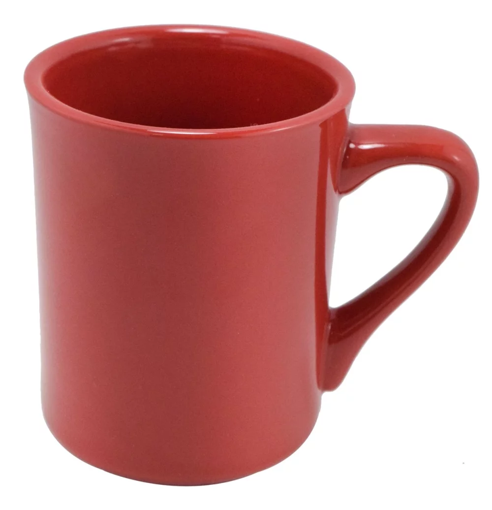 Tasse rouge Erie de 8,5 oz vitrifiée
