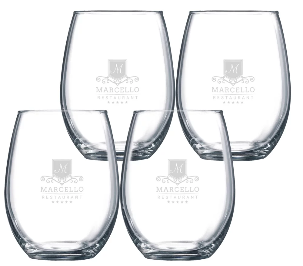 ~Veranda 15oz stemless wine S/4 in a Midnight box