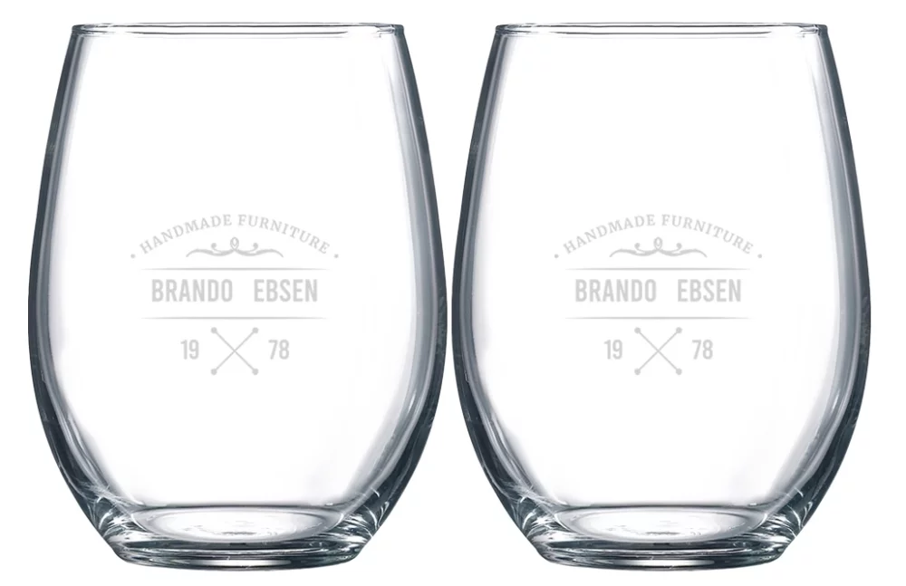 Verre à vin sans pied de 17 oz Veranda S/2 dans une boîte cadeau Mystique