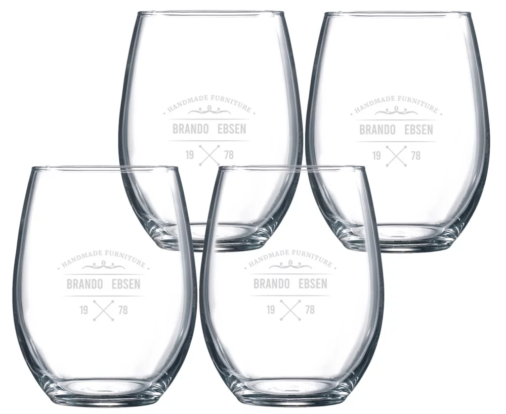 Verre à vin sans pied de 17 oz Veranda S/4 dans une boîte cadeau Midnight