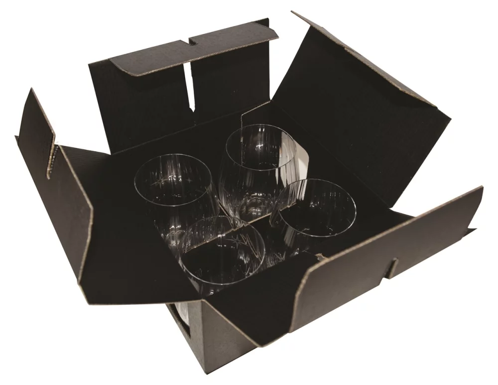 ~Tubo, verre de 17,25 oz, ensemble de 4 dans une boîte cadeau Midnight