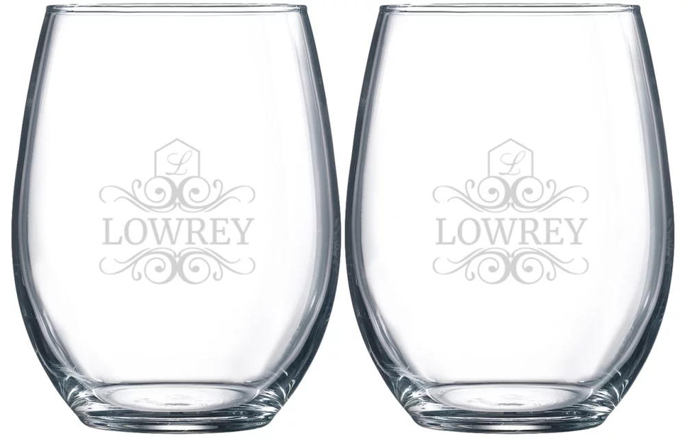 Verre à vin sans pied Veranda 21 oz S/2 dans une boîte cadeau Mystique