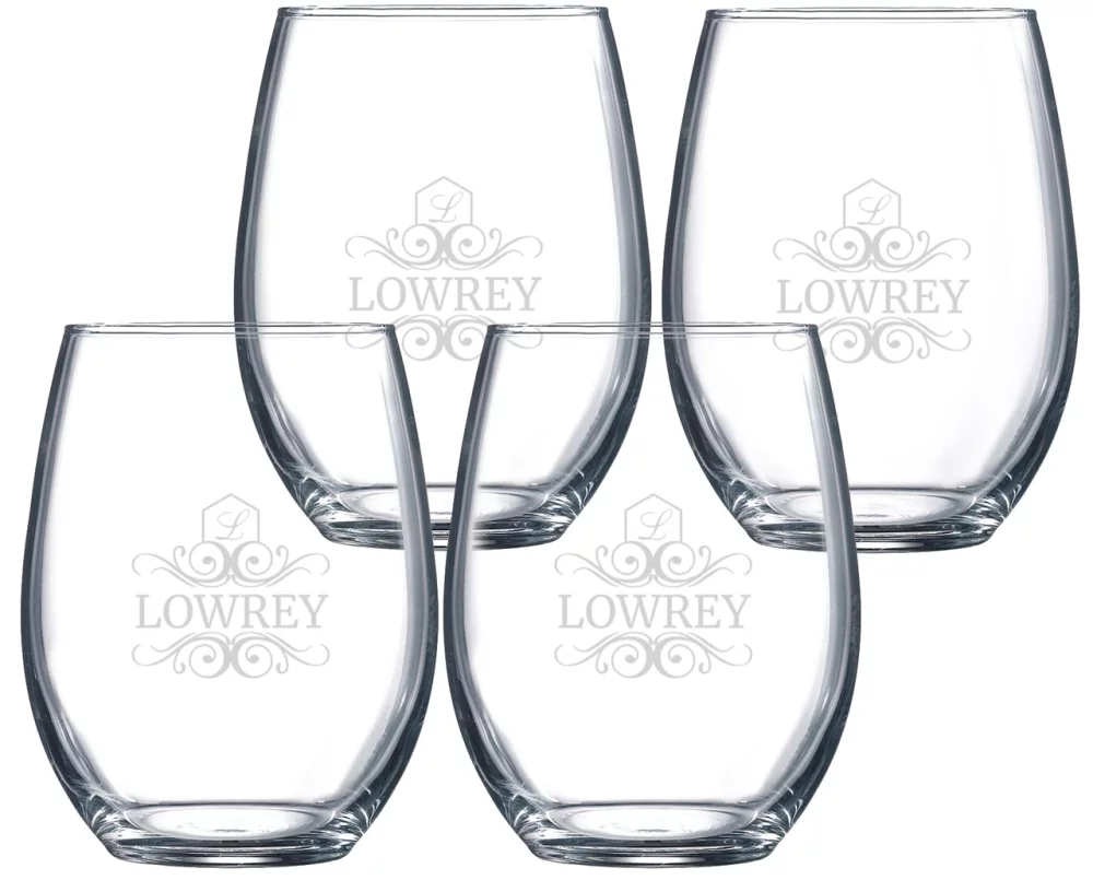 ~Veranda 21oz stemless wine S/4 in Midnight gift box