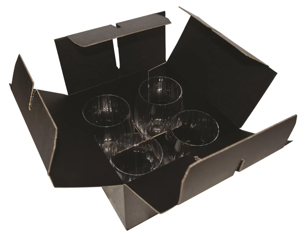Verres à double rocks Riedel Drink Specific de 12,5 oz, ensemble de 4 dans une boîte cadeau Midnight.