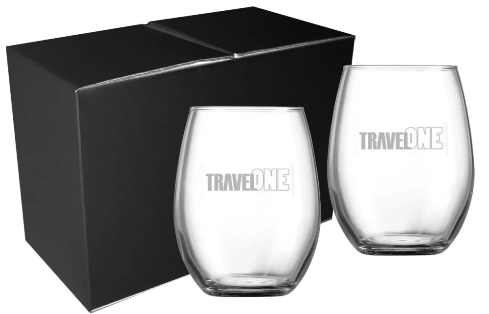 ~ Blossom 14.75oz Chef & Sommelier stemless set of 2 in a Mystique gift box