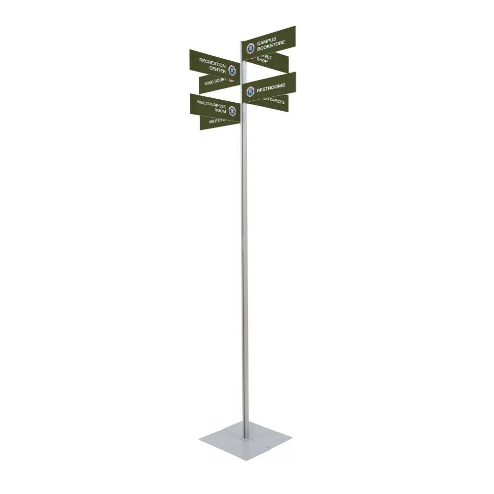 Kit de poteau de signalisation rectangulaire (huit panneaux)