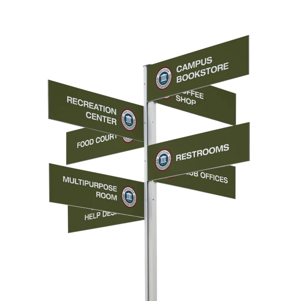 Wayfinding Rectangle Sign Post Kit (Eight Signs)