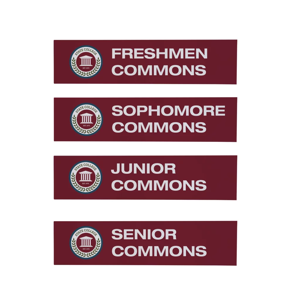Wayfinding Rectangle Sign Post Set of Four Graphic Signs