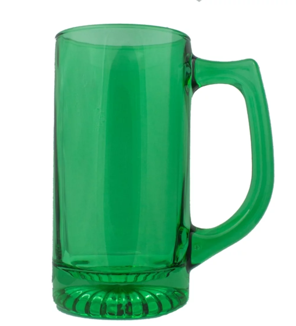 Mug de sport en verre de 13 oz de couleur émeraude.