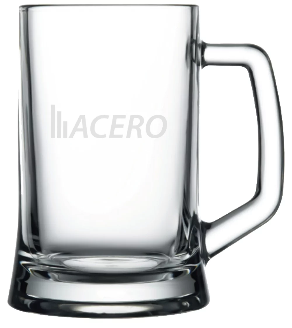 ~ Mainz 22oz heavy base clear glass handled mug - Bulk Packaging/ Pallet