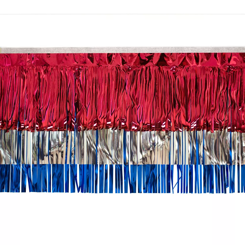 Victory Corps Frange métallique rouge, argent et bleue (15")
