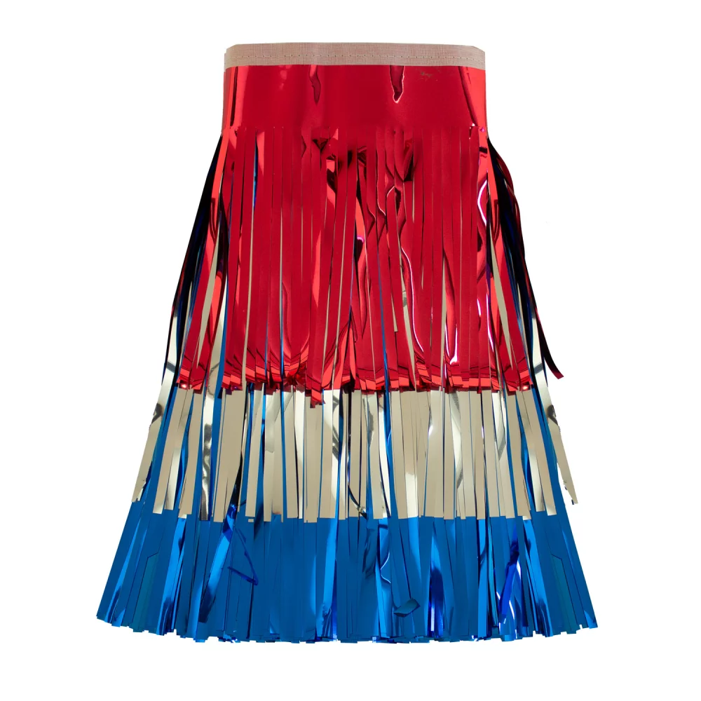 Victory Corps Frange métallique rouge, argent et bleue (15")