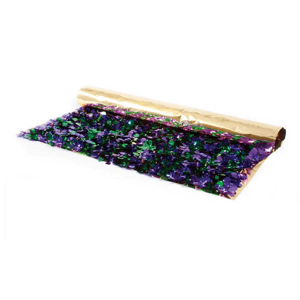 Victory Corps Mardi Gras Floral Sheeting (5 Yards)