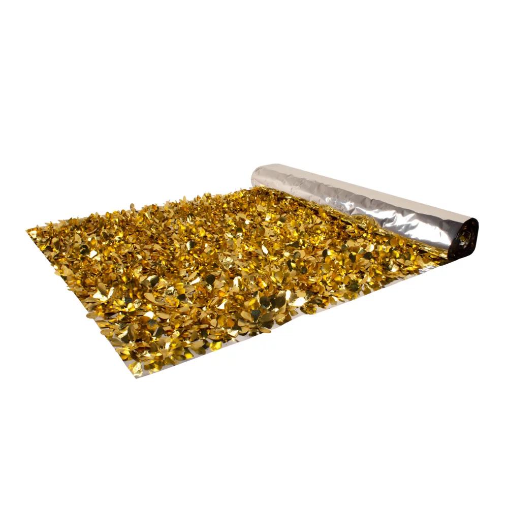 Embossed Gold and Metallic Silver Floral Sheeting (5 Yards)