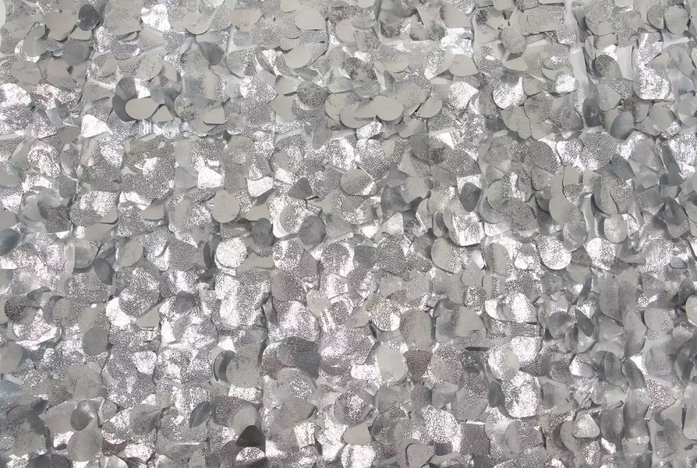 Embossed Silver and Standard White Floral Sheeting (5 yards)