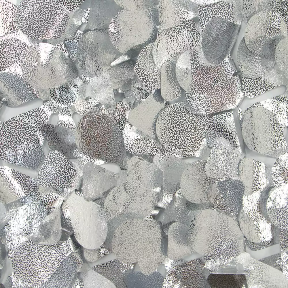 Embossed Silver and Standard White Floral Sheeting (5 yards)