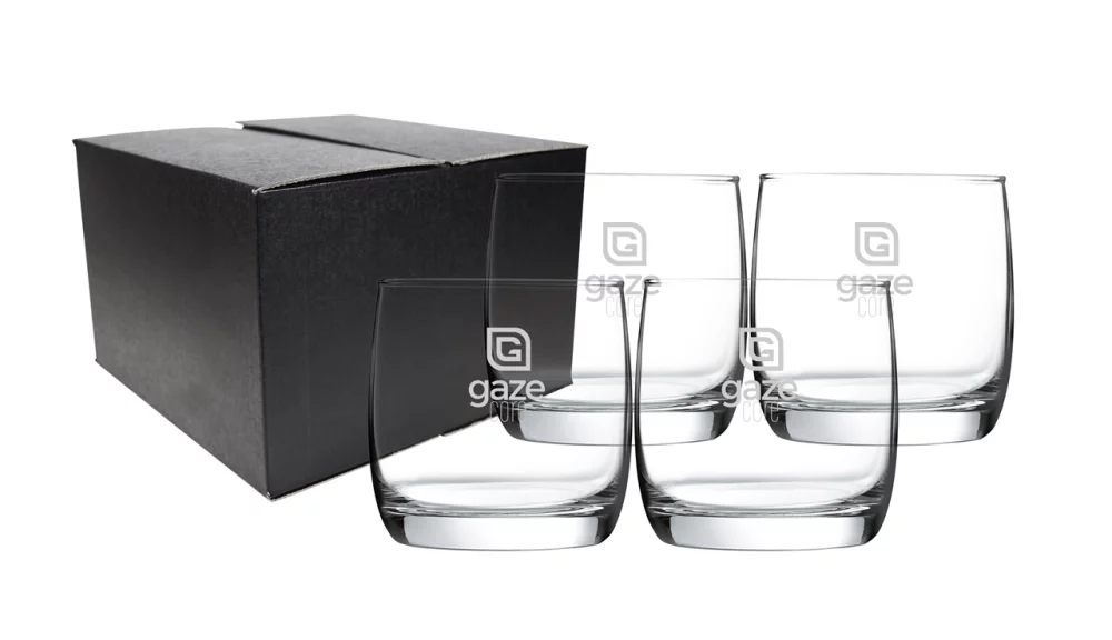 ~Nordic 10oz clear glass DOF S/4 in a Midnight black gift box