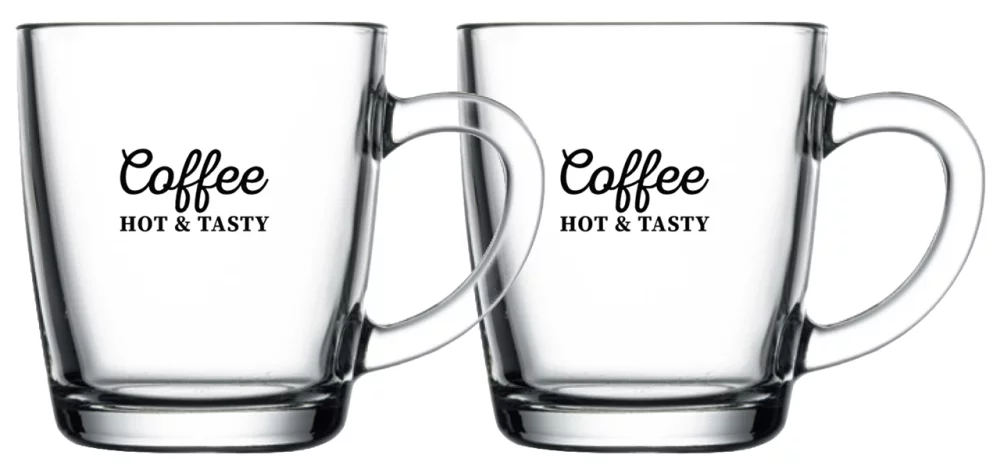 Tasse Affogato en verre clair de 11 oz, ensemble de 2 dans une boîte cadeau Mystique