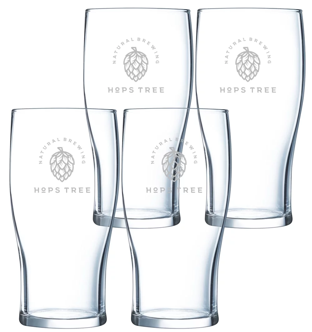 ~ Tulip pilsner 20oz clear glass Set of 4 in Sable gift box