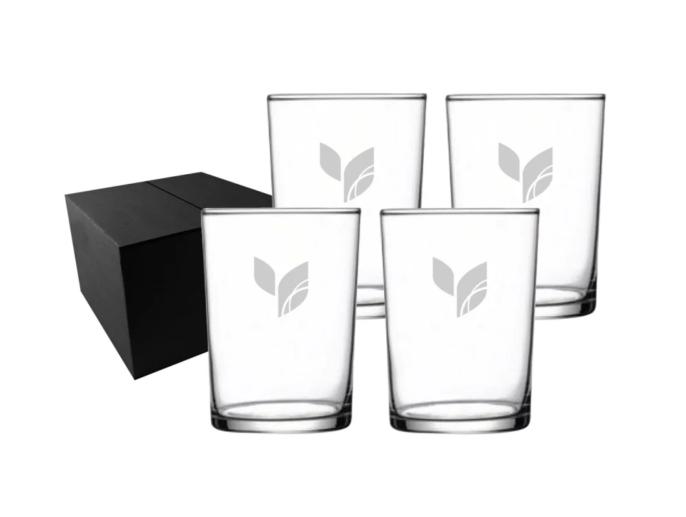~Tubo, verre de 17,25 oz, ensemble de 4 dans une boîte cadeau Midnight