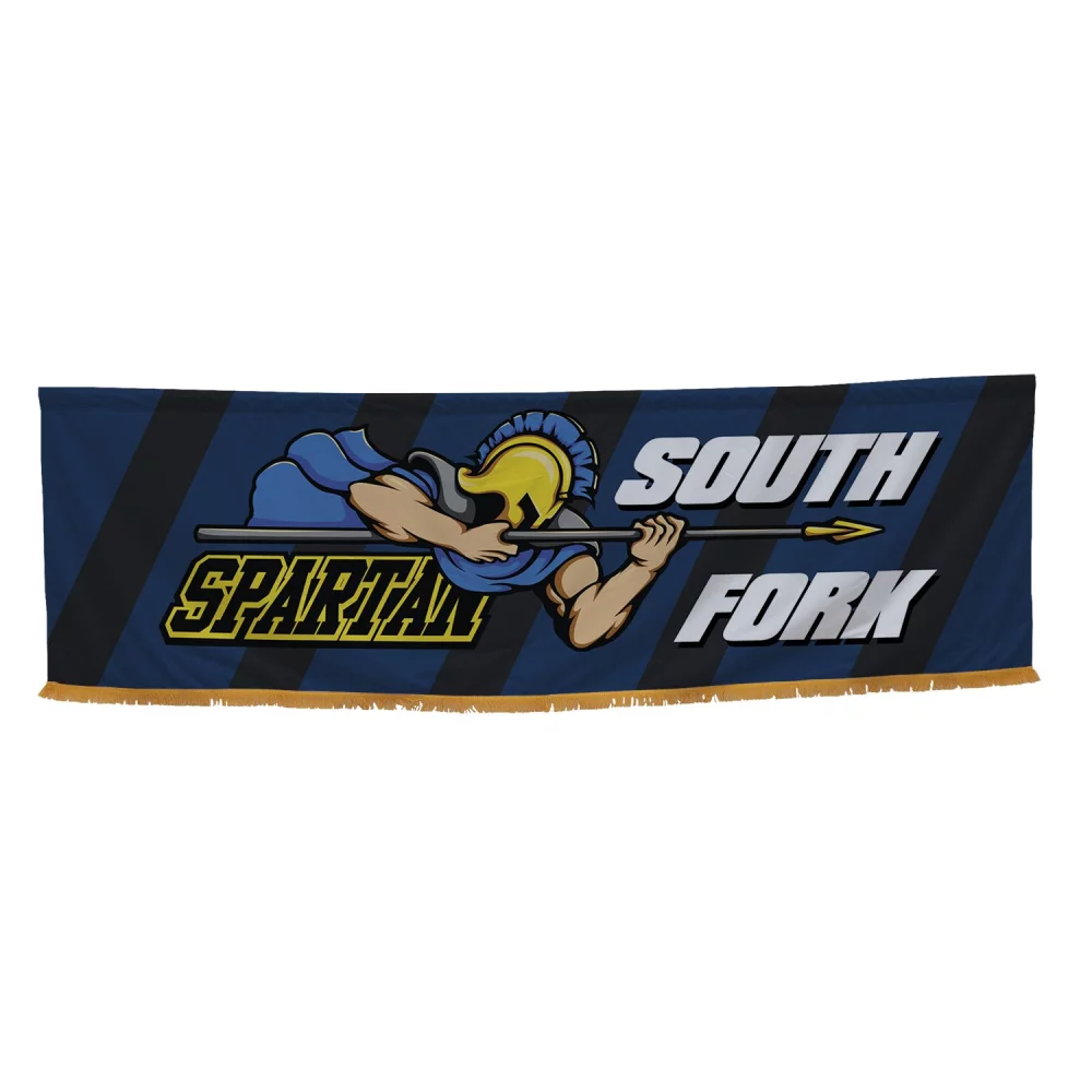 3' x 10' Parade Banner Straight Bottom w/Gold Fringe