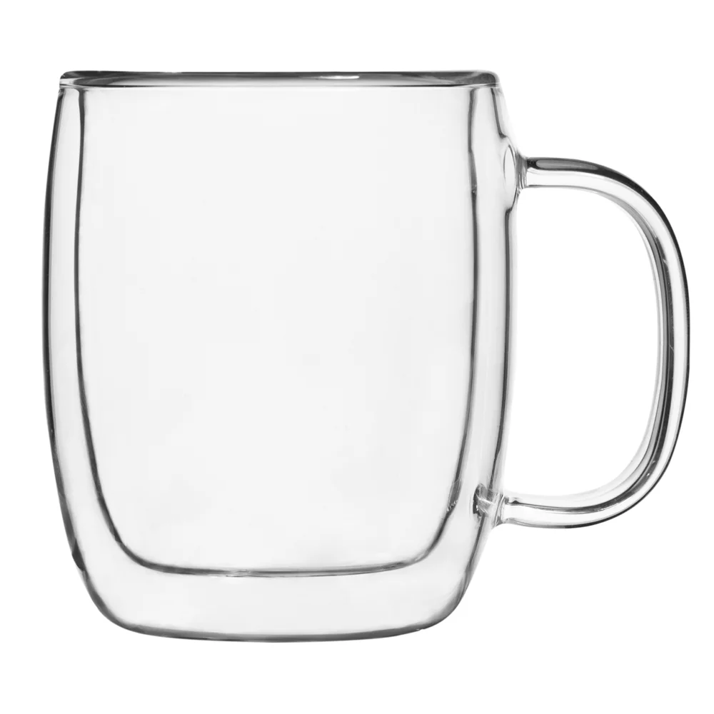 Collection Barista, tasse à cappuccino en verre borosilicaté transparent à double paroi de 8,8 oz