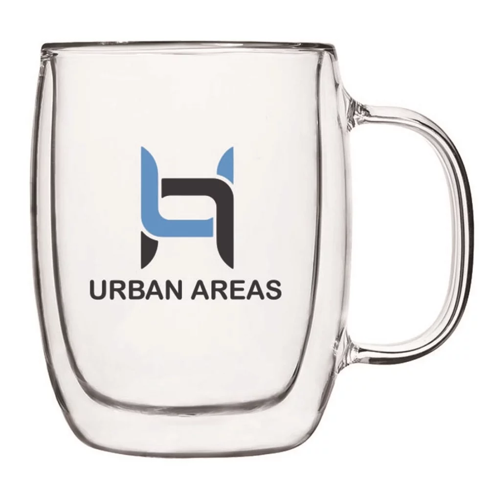 Collection Barista, tasse à Americano en verre borosilicaté transparent à double paroi de 12,3 oz
