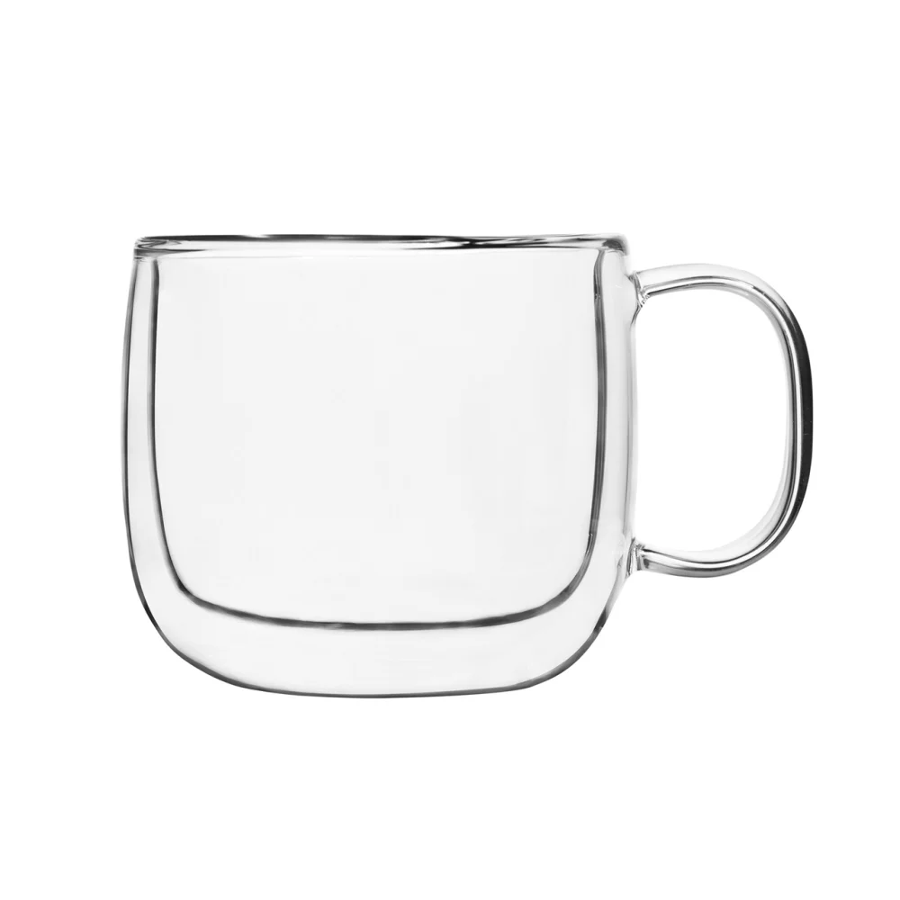 Collection Barista, tasse à café latte en verre borosilicaté transparent à double paroi de 16,7 oz