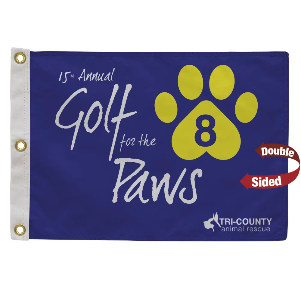 Drapeau de golf avec tête en toile double face