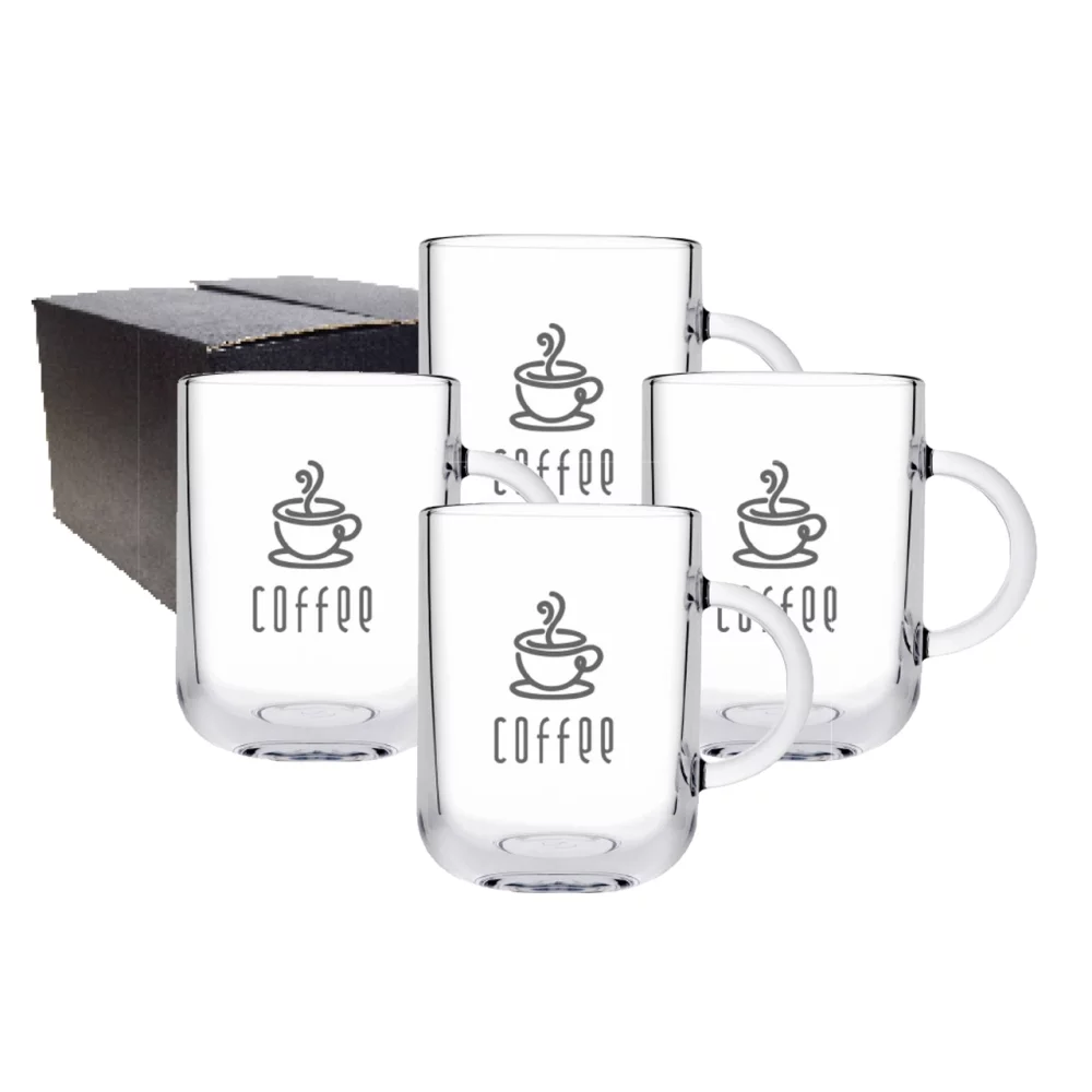 Ionic, ensemble de 4 mugs en verre transparent de 11 oz, dans une boîte cadeau Midnight