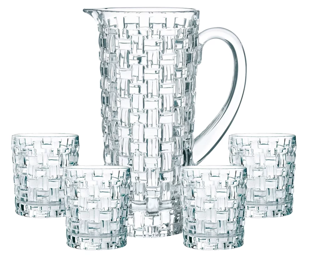 Nachtmann Bossa Nova crystal pitcher and 4 glass set