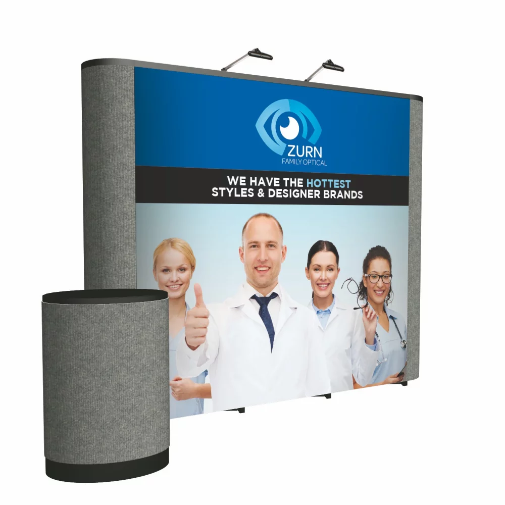 Kit d'affichage de sol ARISE droit de 10' (mural avec extrémités en tissu)