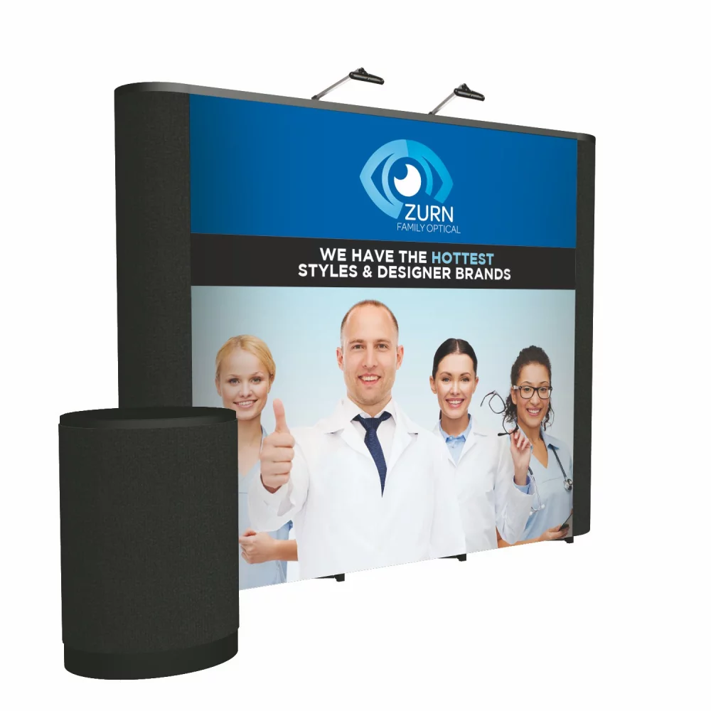 Kit d'affichage de sol ARISE droit de 10' (mural avec extrémités en tissu)