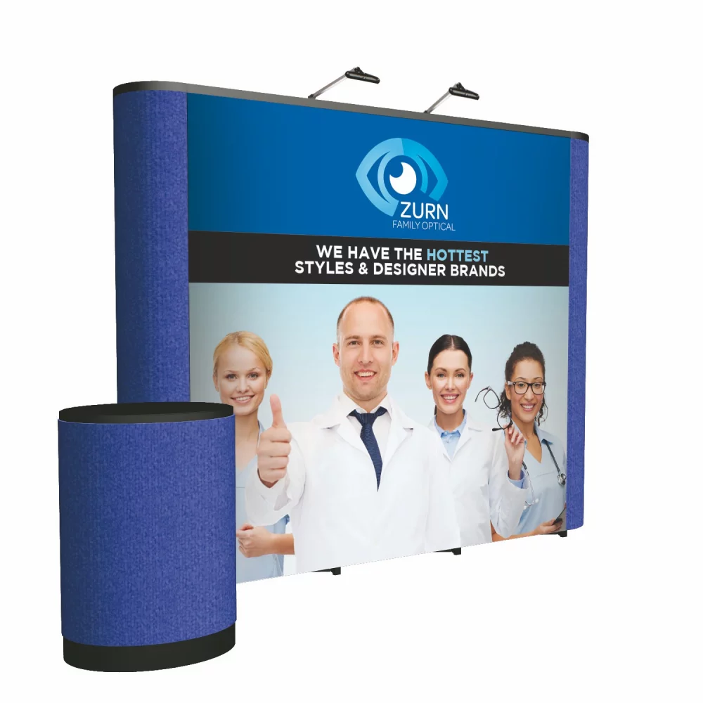 Kit d'affichage de sol ARISE droit de 10' (mural avec extrémités en tissu)