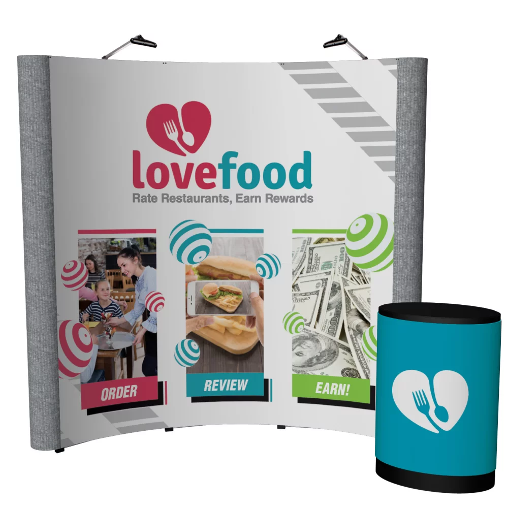 Kit d'affichage pop-up Echo de 8' (mural avec tissu et lumières)