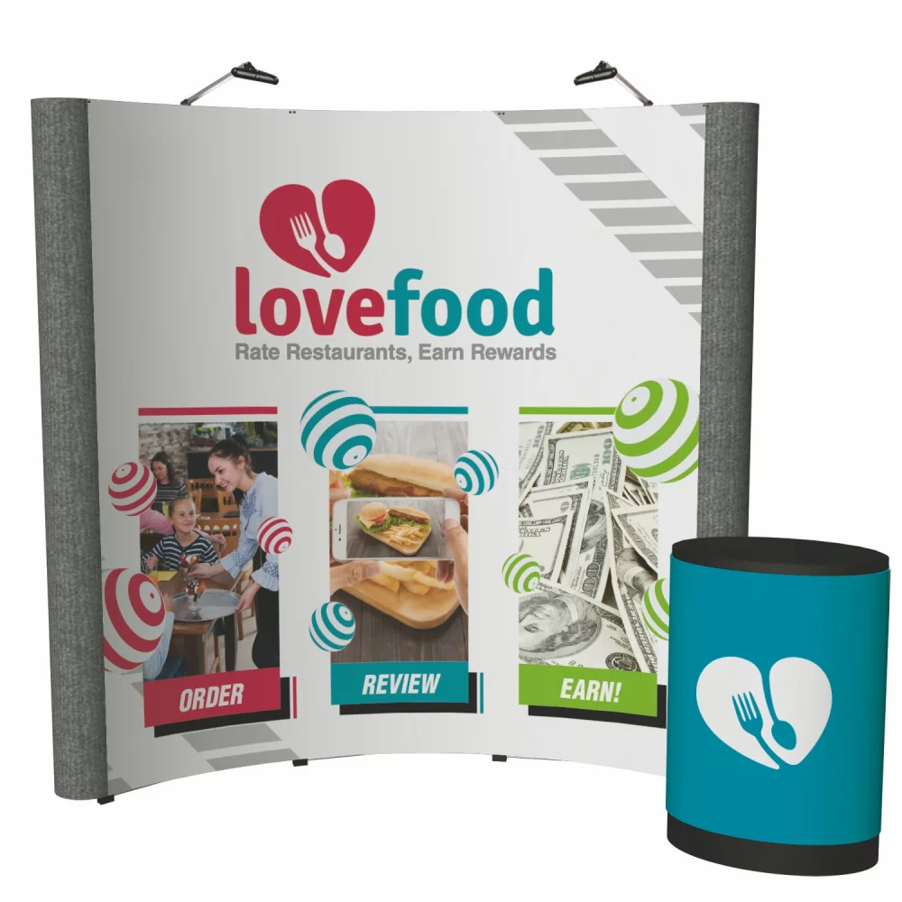 Kit d'affichage pop-up Echo de 8' (mural avec tissu et lumières)