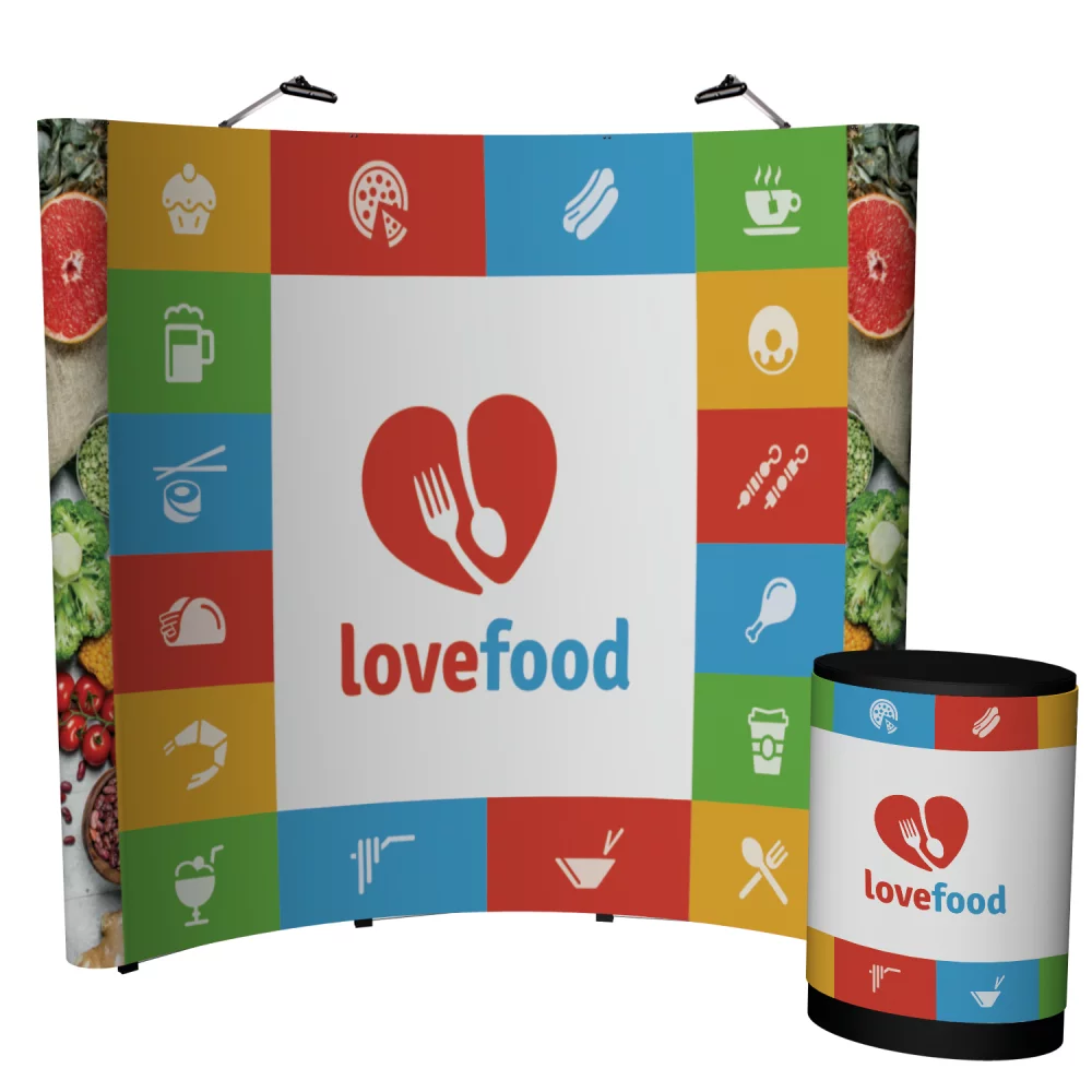 Kit d'affichage pop-up Echo de 8' (mural avec lumières)